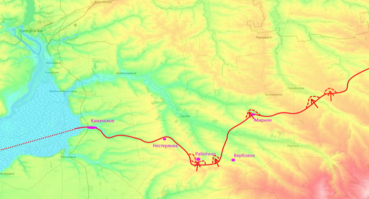Карта боевых действий на Украине, Запорожское направление, Работино, на 25.03.24 г. Карта СВО от Юрия Подоляки.