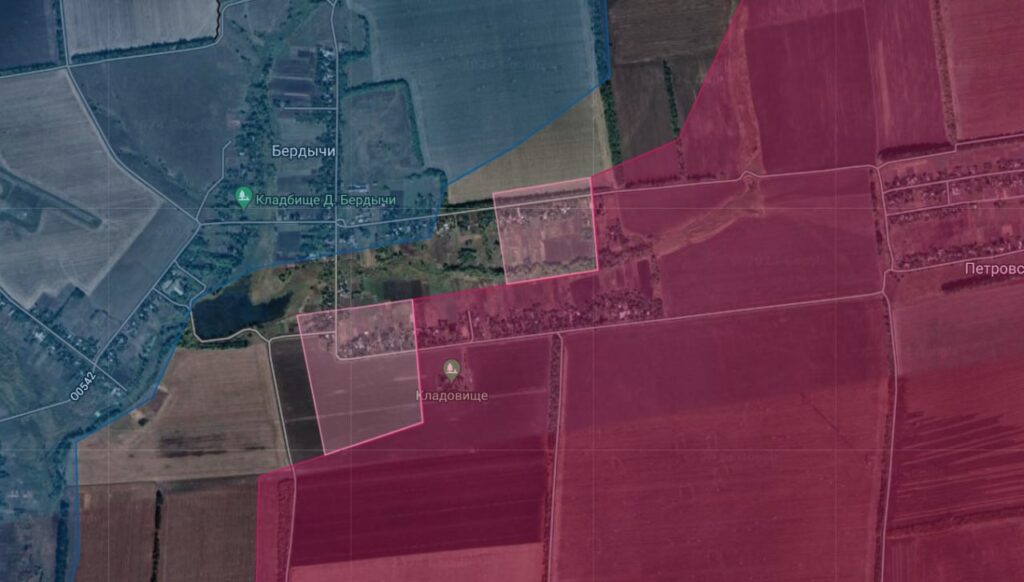 Карта боевых действий на Украине, фронт западнее Авдеевки, 27.03.24 г.