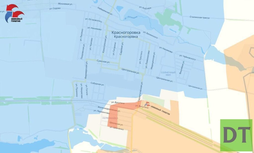 Карта боевых действий на Украине, Донецкое направление, Красногоровка, на 17.04.24 г.