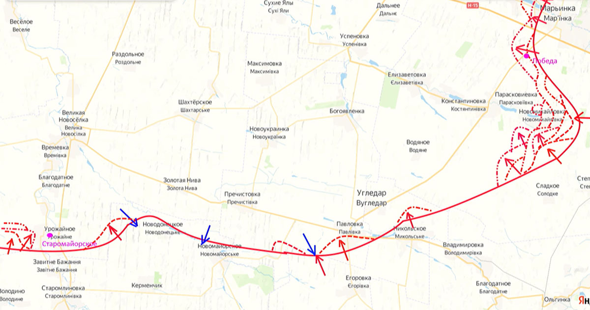 Карта боевых действий на Украине сегодня, Угледарское направление, на 07.04.24 г. Карта СВО от Юрия Подоляки.