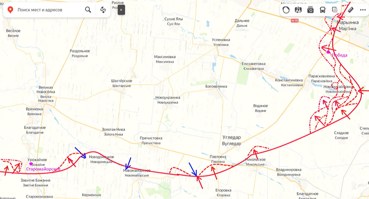 Карта боевых действий на Украине, Южно-Донецкое направление, на 02.04.24 г. Карта СВО от Юрия Подоляки.