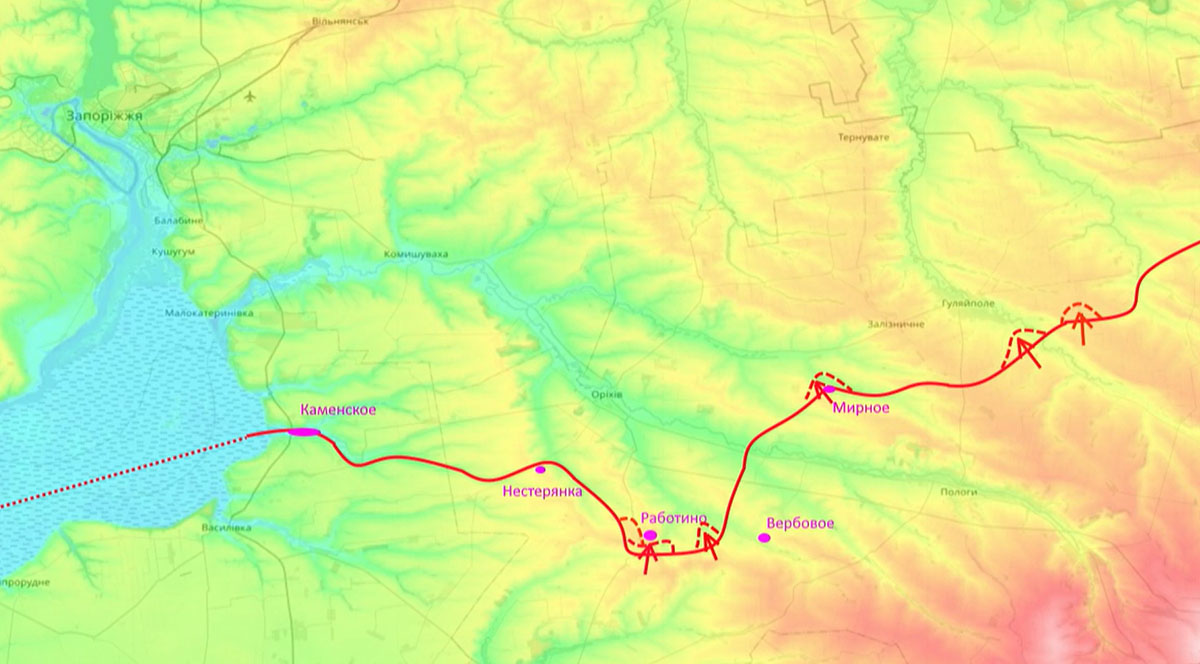 Карта боевых действий на Украине, Запорожское направление, Работино, на 01.04.24 г. Карта СВО от Юрия Подоляки.