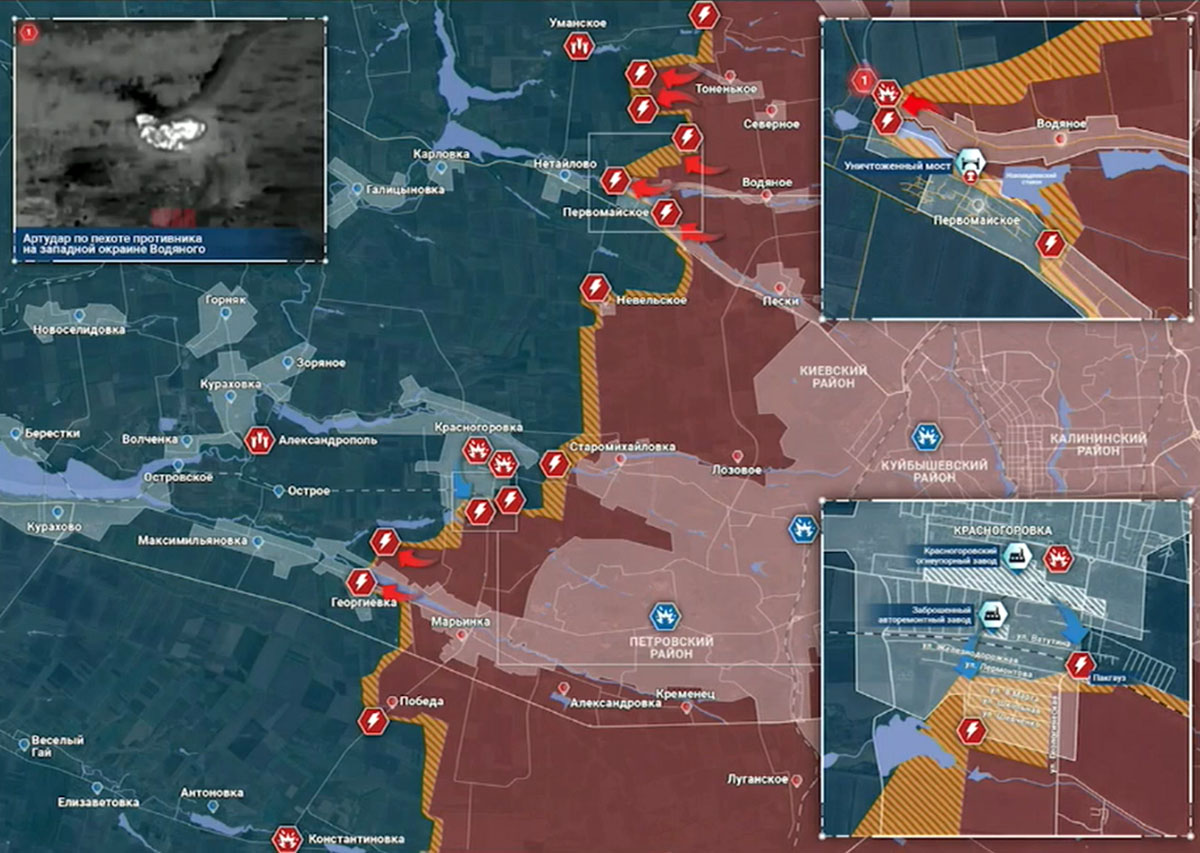 Карта боевых действий на Украине сегодня, Донецкое направление, Красногоровка, на 07.04.24 г. Карта СВО от «Рыбарь».