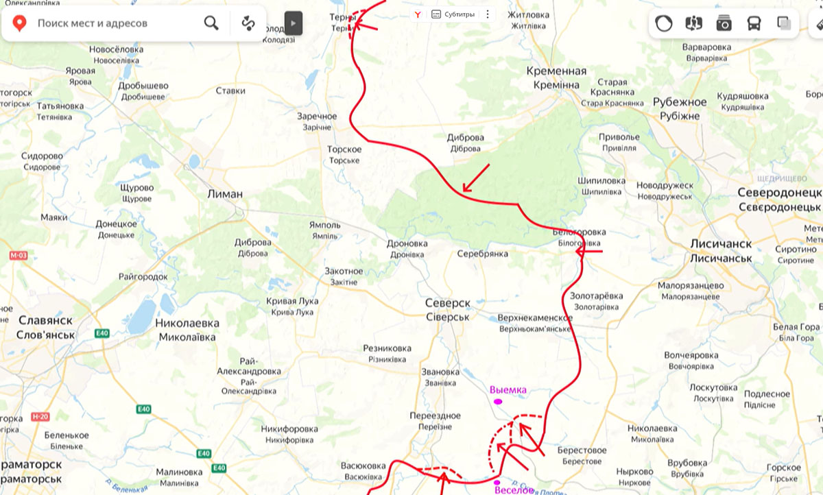 Карта боевых действий на Украине сегодня, Северское направление, 09.04.24 г. Карта СВО от Юрия Подоляки.